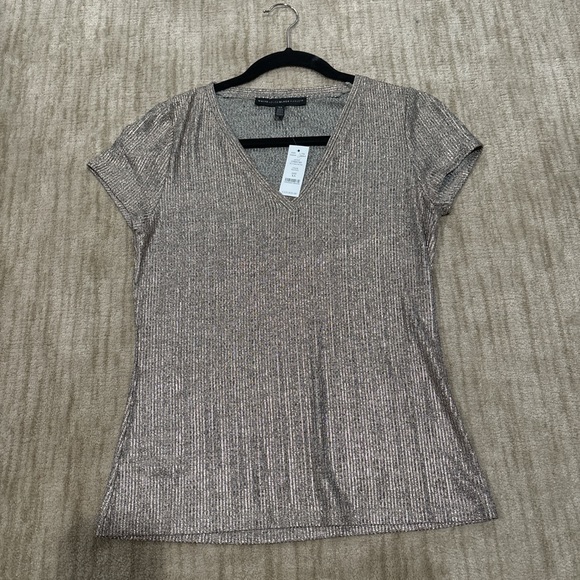 White House Black Market Tops - White House Black Market Shimmering Short Sleeve Top